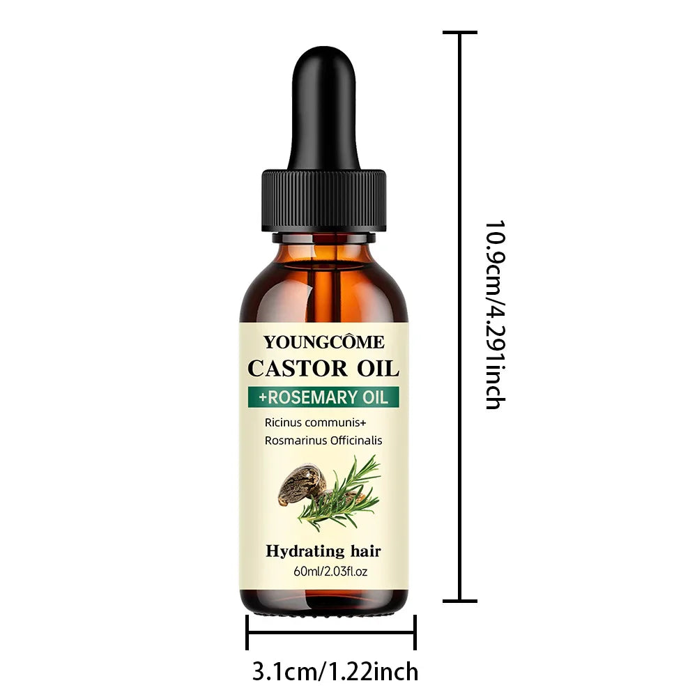 Castor & Rosemary Hair Growth Oil – Thickness & Shine | YOUNGCOME