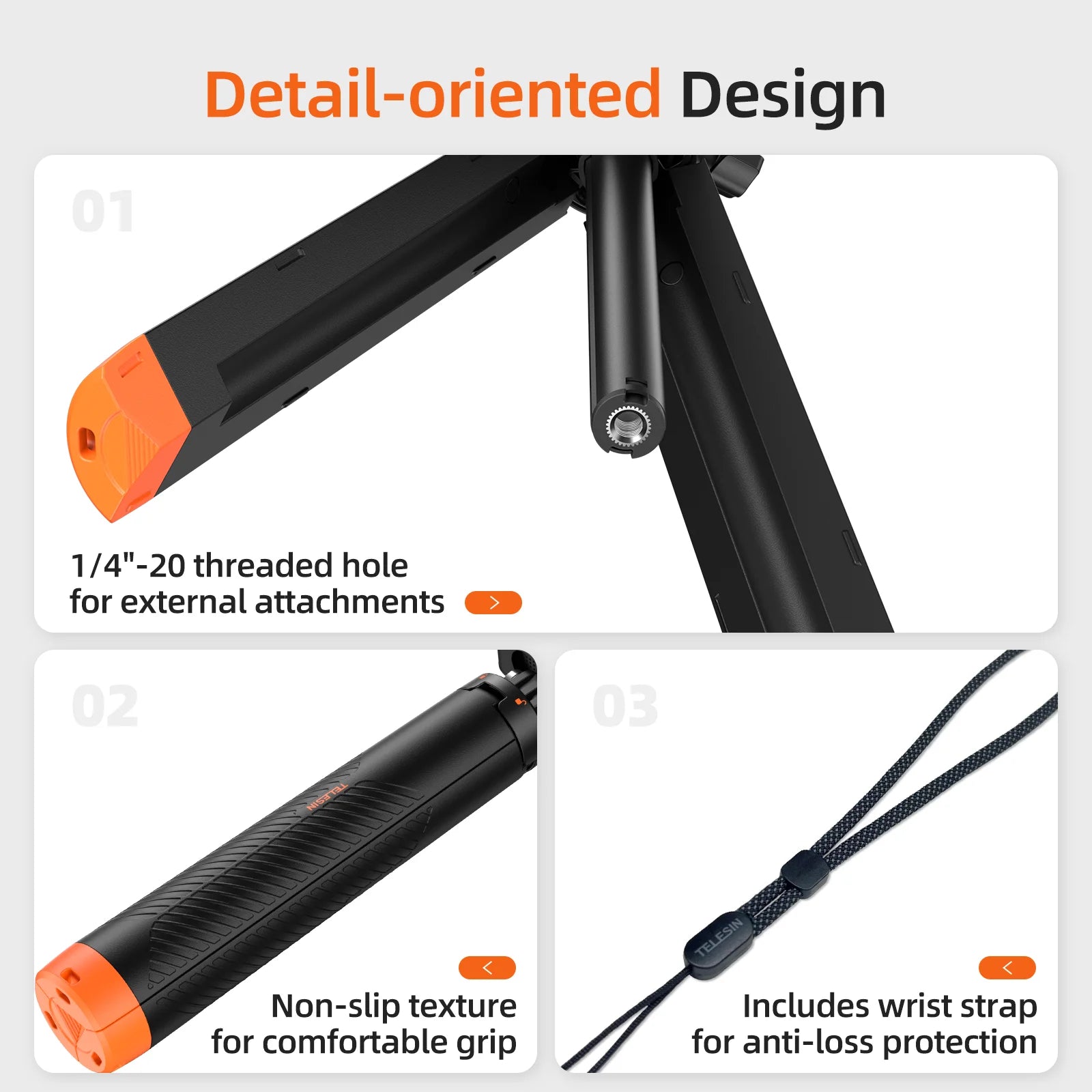 TELESIN Underwater Buoyancy Bar Diving Extendable Selfie Stick Tripod For Gopro Insta360 DJI OSMO Action Camera Accessories Peaceful Pleasures Health and Wellness
