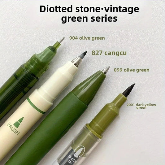 4-Piece Vintage Pen Set | Quick-Dry Ink & Medium Point Tips Vintage Pen Set Peaceful Pleasures Health and Wellness 4pcs green