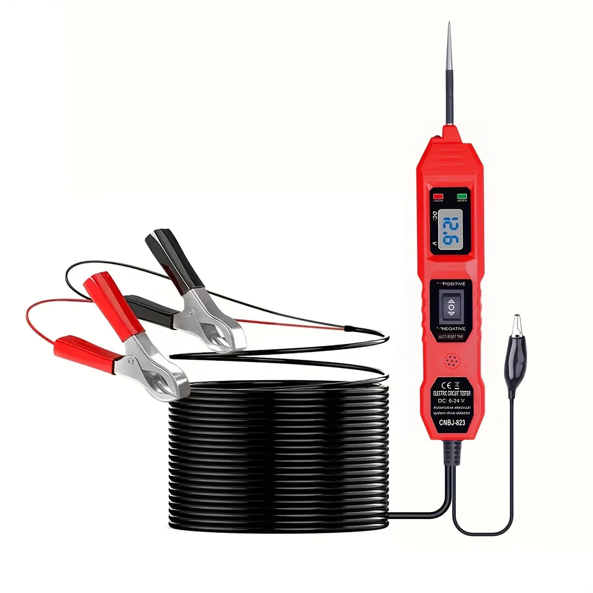 Car Circuit Tester with Voltage Display LED Light & Probe Kit Peaceful Pleasures Health and Wellness Default Title