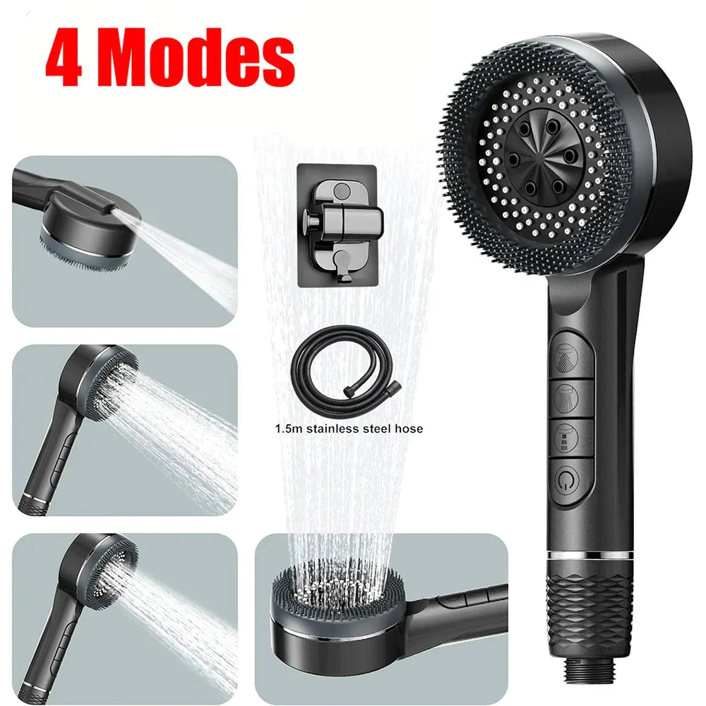 4-Mode High Pressure Self-Cleaning Shower Head with Filter