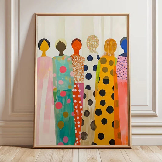 Modern Colorful Feminine Print, Abstract People Art, Contemporary Vibrant Female Canvas Art Poster, Large Prints Wall Art Peaceful Pleasures Health and Wellness ZLH8480 20x30cm Unframed