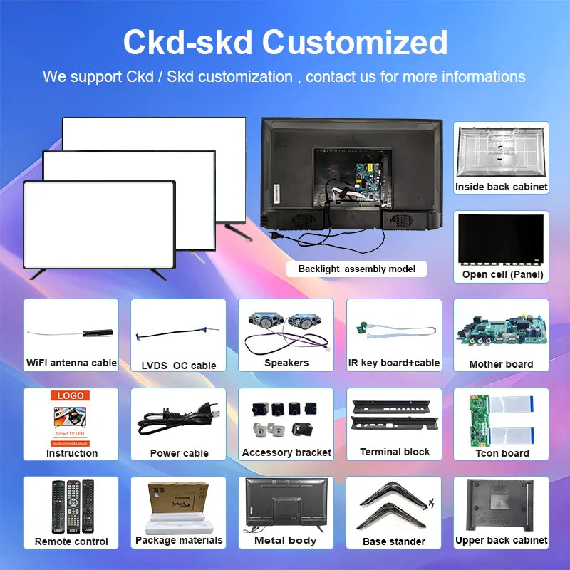 ZRGAE 4K Android Smart TV – 32 to 100 Inch LED LCD with WiFi