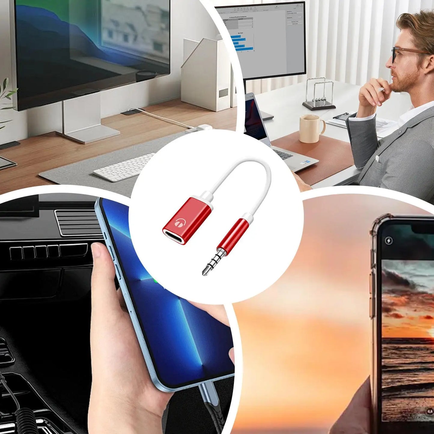 3.5mm to USB-C Aux Adapter Cable | Headphone Converter
