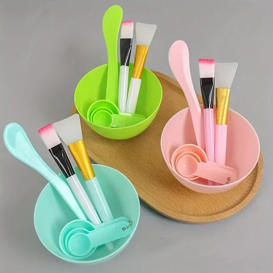 7-Piece DIY Face Mask Mixing Bowl Set | Spatula & Brush Kit Face Mask Tool Kit Peaceful Pleasures Health and Wellness