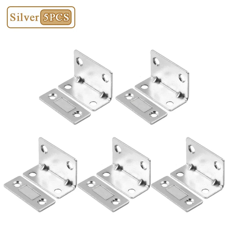 L-Shape No-Drill Magnetic Cabinet Door Catch | 1–20 Pack