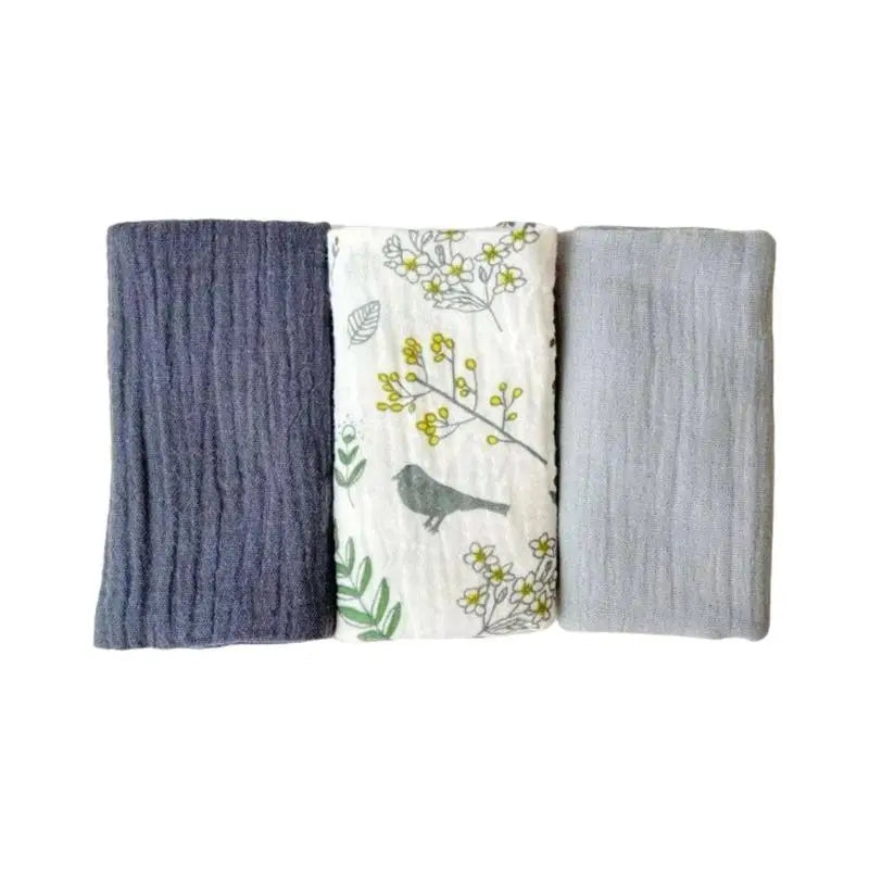 Soft Cotton Baby Washcloths Set of 3 | Newborn Bath Towels