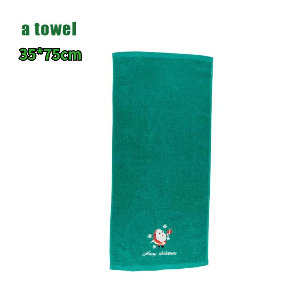Christmas themed embroidered soft and skin friendly pure Cotton towels suitable for daily kitchen and bathroom use Peaceful Pleasures Health and Wellness 06