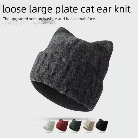 Cat Ear Beanie Knit Winter Hat for Women & Girls | Cute & Warm Knit Winter Beanie Peaceful Pleasures Health and Wellness