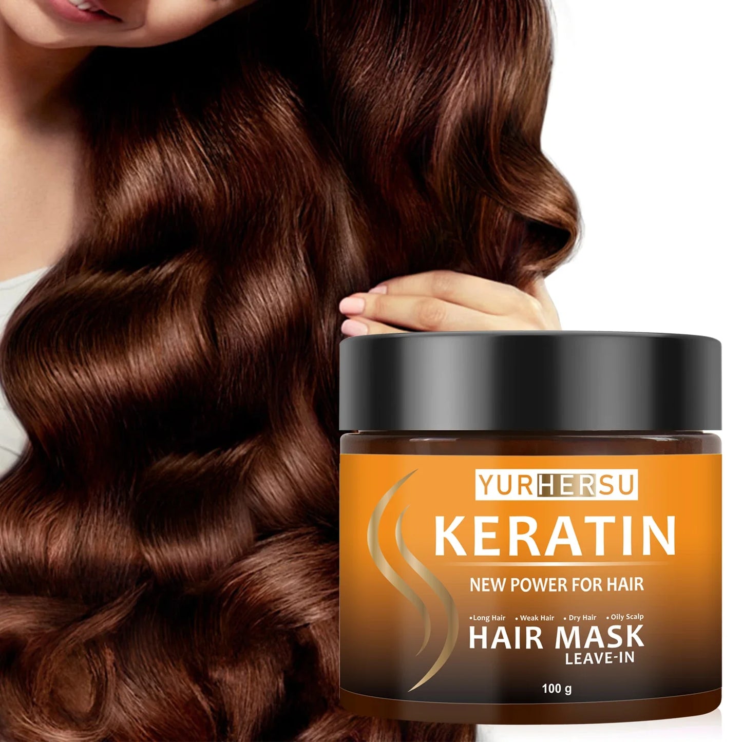 YURHERSU Keratin No-Rinse Hair Mask – Moisture & Frizz Control