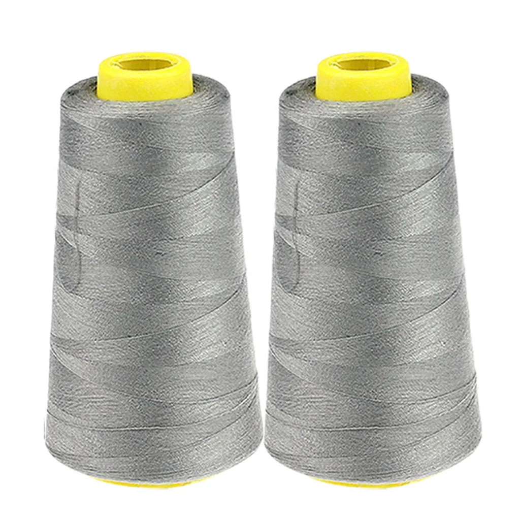 2PC Sewing Thread 2300 Yard Each Spool Solid Color White Black Stitching Thread for Machine and Household Sewing Accessories Peaceful Pleasures Health and Wellness Gray