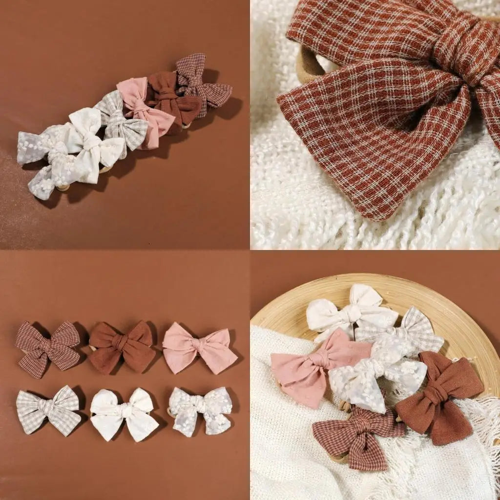 6-Pack Baby Girl Bowknot Headbands | Newborn & Toddler Hair Bands