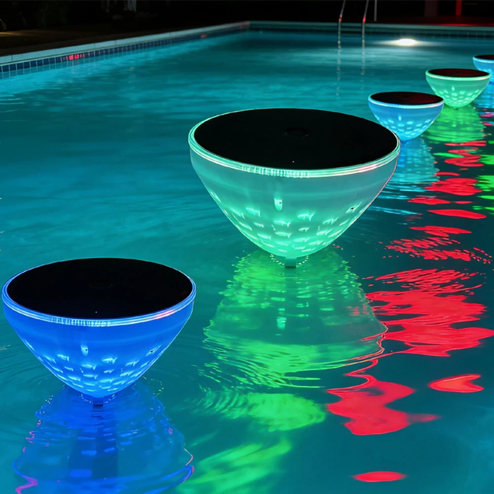 Solar Floating Pool Light,Energy Saving Water Resist Pond Lamp For Patios Streets,Hollow Waterproof Decorative Pond Lights Peaceful Pleasures Health and Wellness
