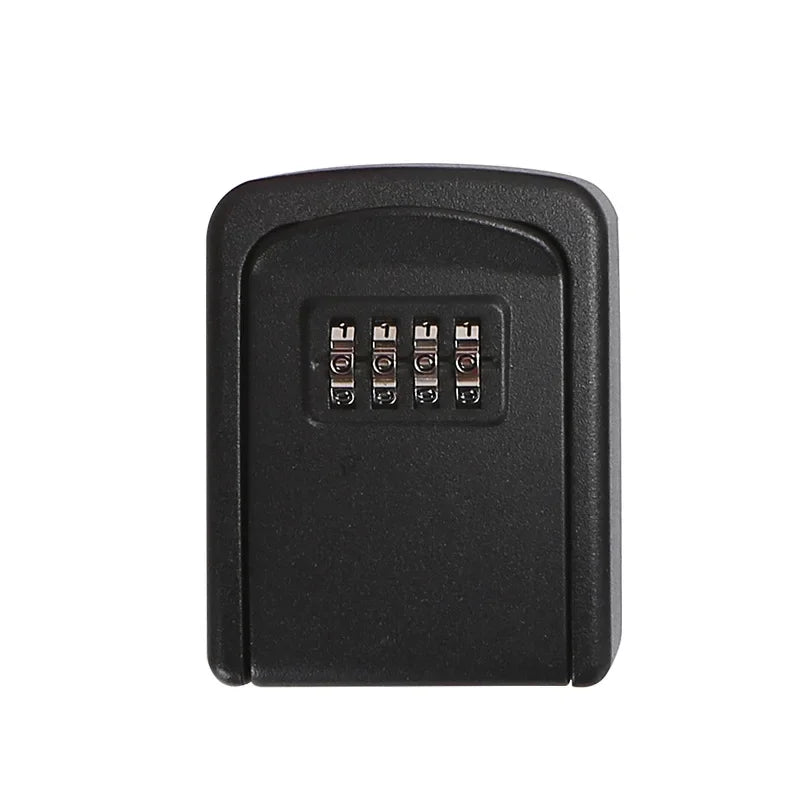 Household Code Key Box Outdoor Waterproof Decorative Keybox Wall-mounted Metal 4 Digit Combination Password Keysafe Storagebox Peaceful Pleasures Health and Wellness Black