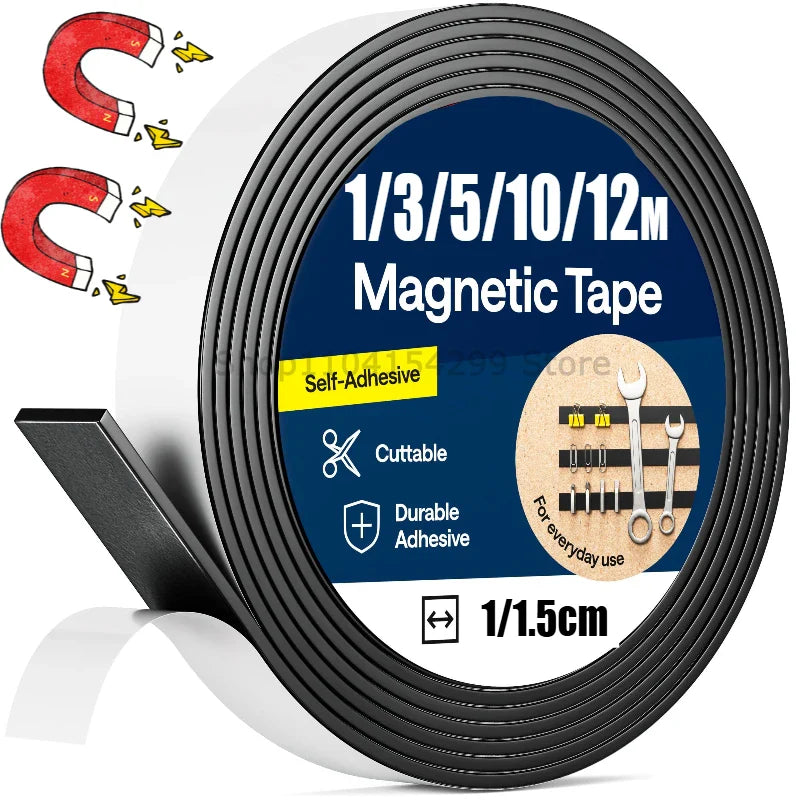 Self-Adhesive Magnetic Tape Strip | Cuttable Rubber Magnet DIY