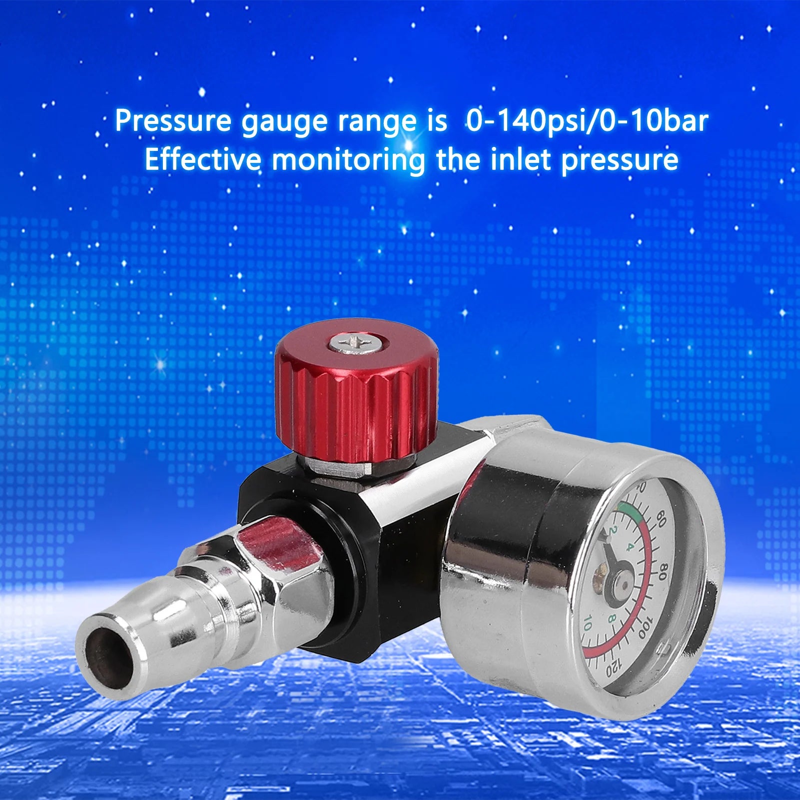 G1/4in Thread Spray Paint Gun Air Pressure Regulator Pressure Regulating Adjusting Valve Gauge Paint Gun Air Adjusting Regulator Peaceful Pleasures Health and Wellness