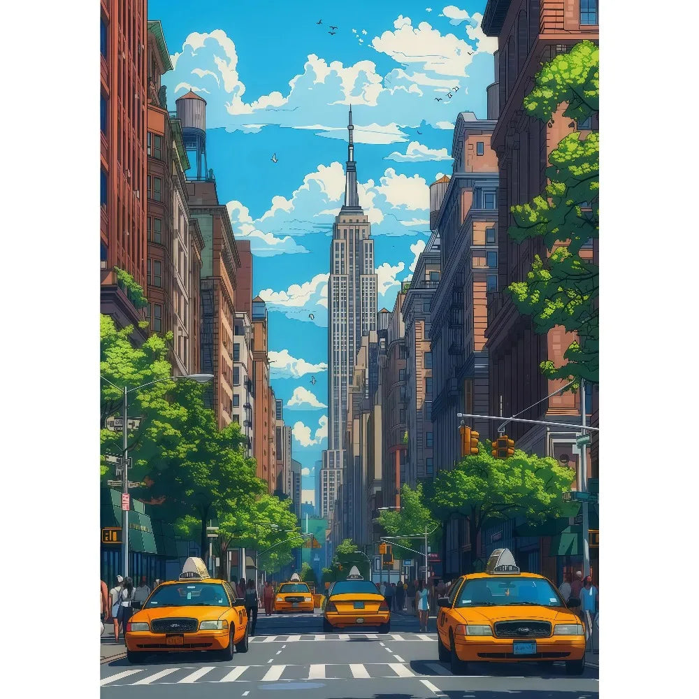 Anime Summer Landscape Canvas Wall Art | Beach Forest Cabin