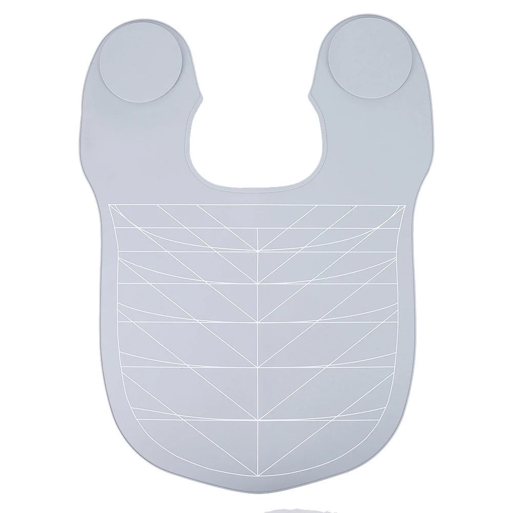 Silicone Hair Dye Collar Waterproof Cutting Cape with Guidelines Salon Hairdressing Hair Cutting Pad Weighted for Hair Stylist Peaceful Pleasures Health and Wellness Light Grey