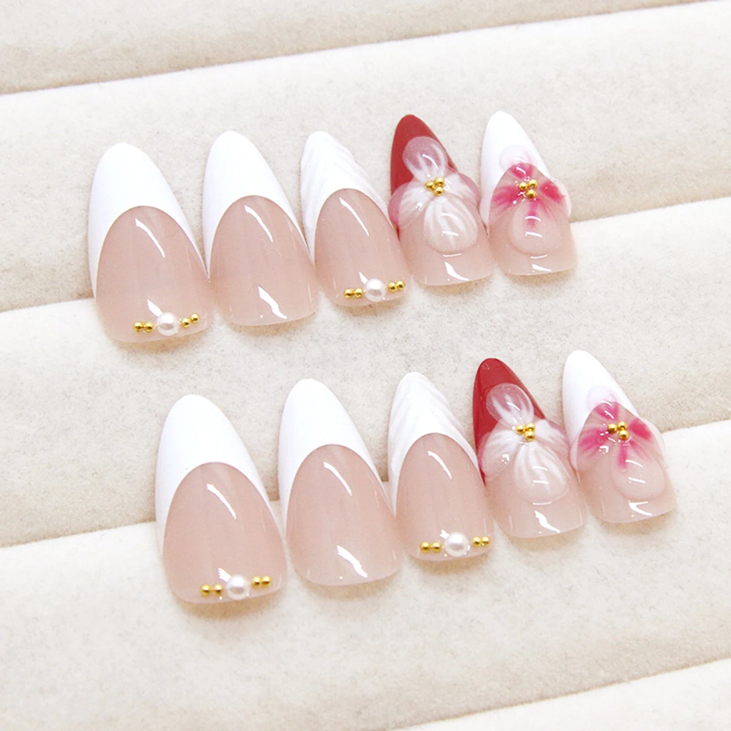 24pcs Ins Pink French Fake Nails 3D Sweet Bow Decor Press on Nails Full Cover Y2k Diamond Star Almond Head False Nail Patches Peaceful Pleasures Health and Wellness 6