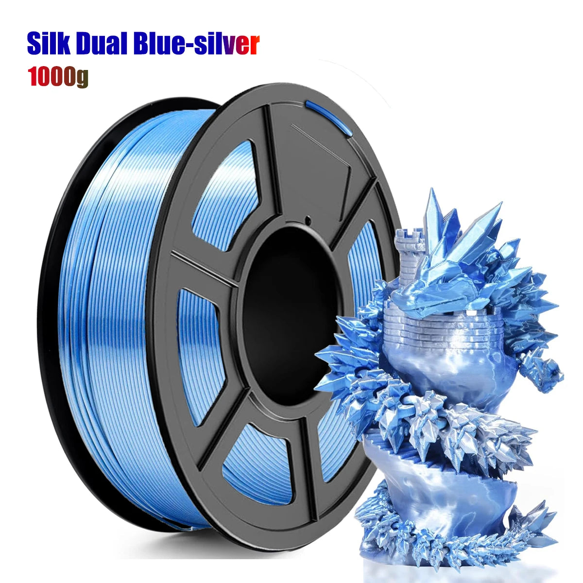 Silk Dual Color PLA Filament 1.75mm | DINGSUN 3D 200g–1kg