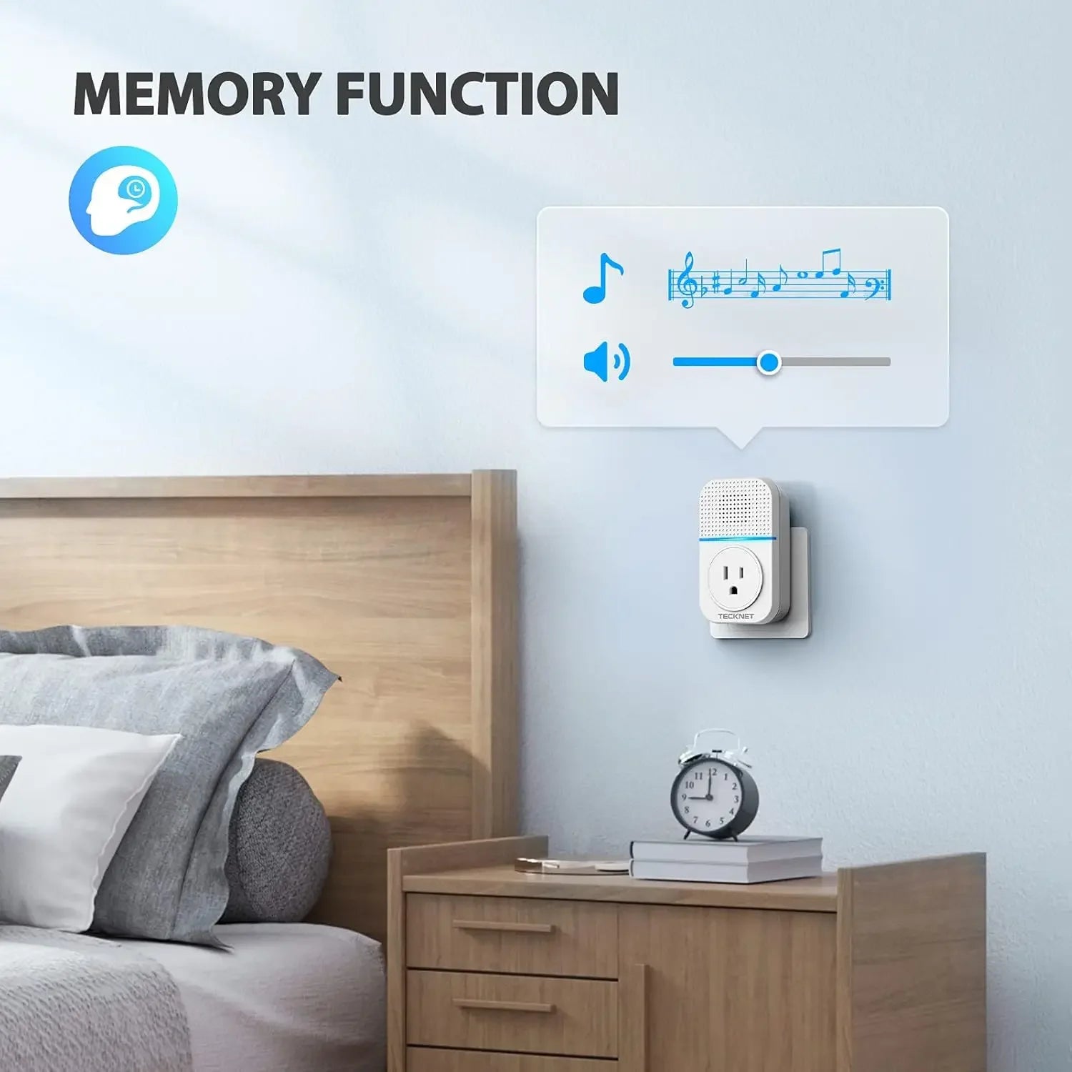 Wireless Doorbell with Plug-through Socket, IP66 Waterproof, 1300ft Range, 60 Ringtones & Adjustable Volume for Home Use Peaceful Pleasures Health and Wellness