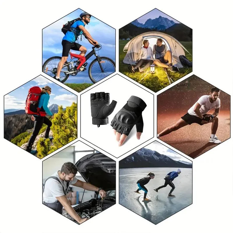 1Pair Tactical Fingerless Gloves for Men - Ideal for Outdoor Sports, Shooting, Hunting, Airsoft, and Cycling Peaceful Pleasures Health and Wellness
