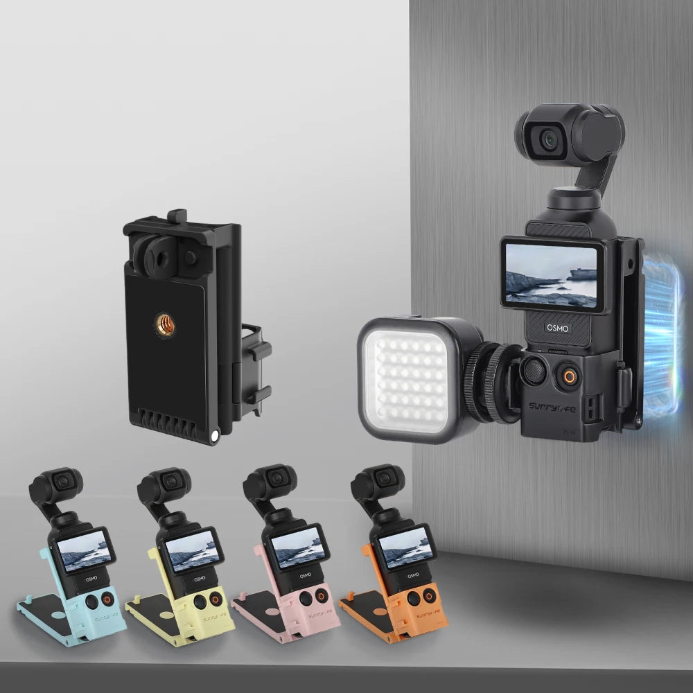 Anti-Drop Magnetic Bracket For DJI Osmo Pocket3 Magnetic Mount Base Cold Shoe 1/4 Expansion Outdoor Photography Accessories Peaceful Pleasures Health and Wellness