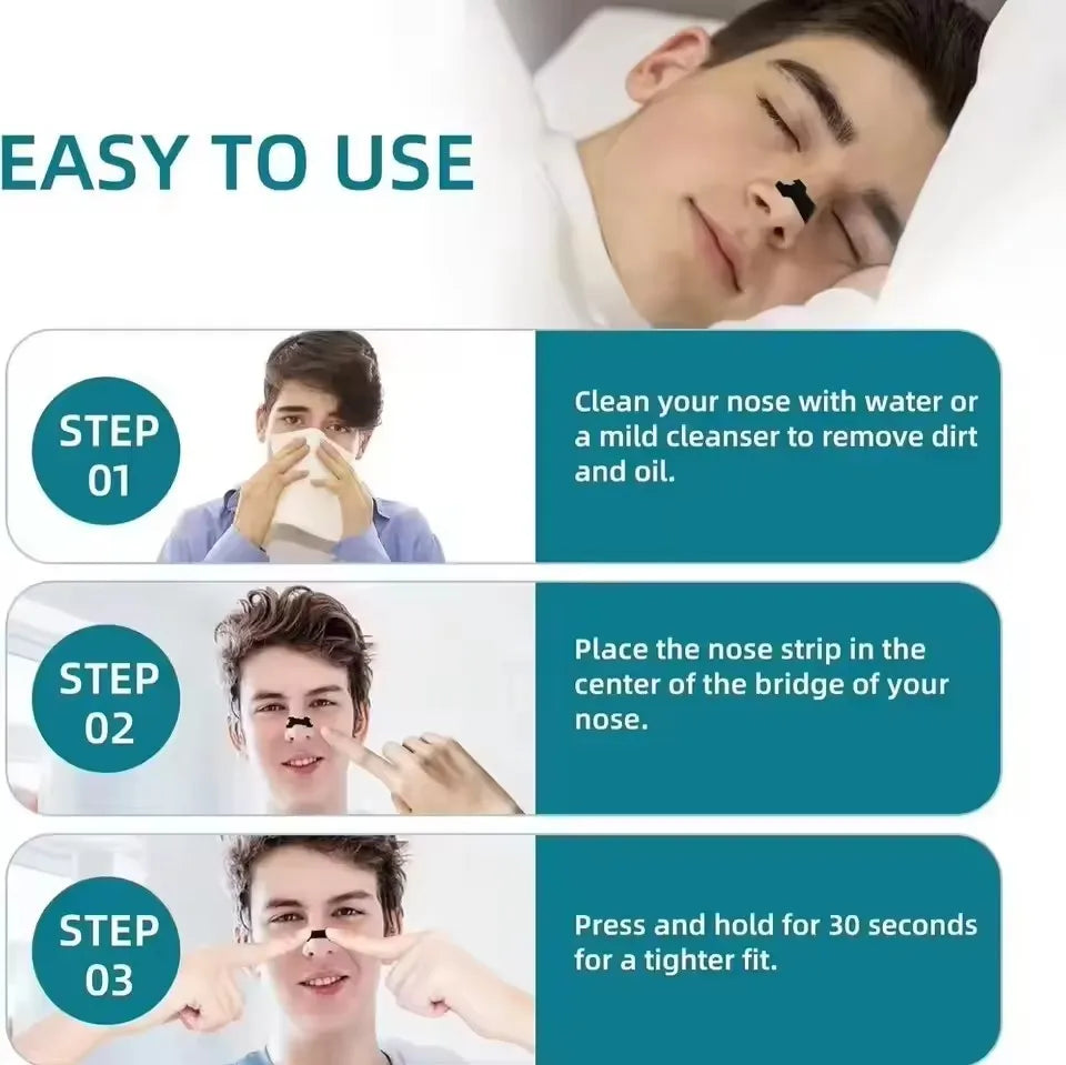 Extra Strength Black Nasal Strips Anti-Snoring | 10/30/60 Pack