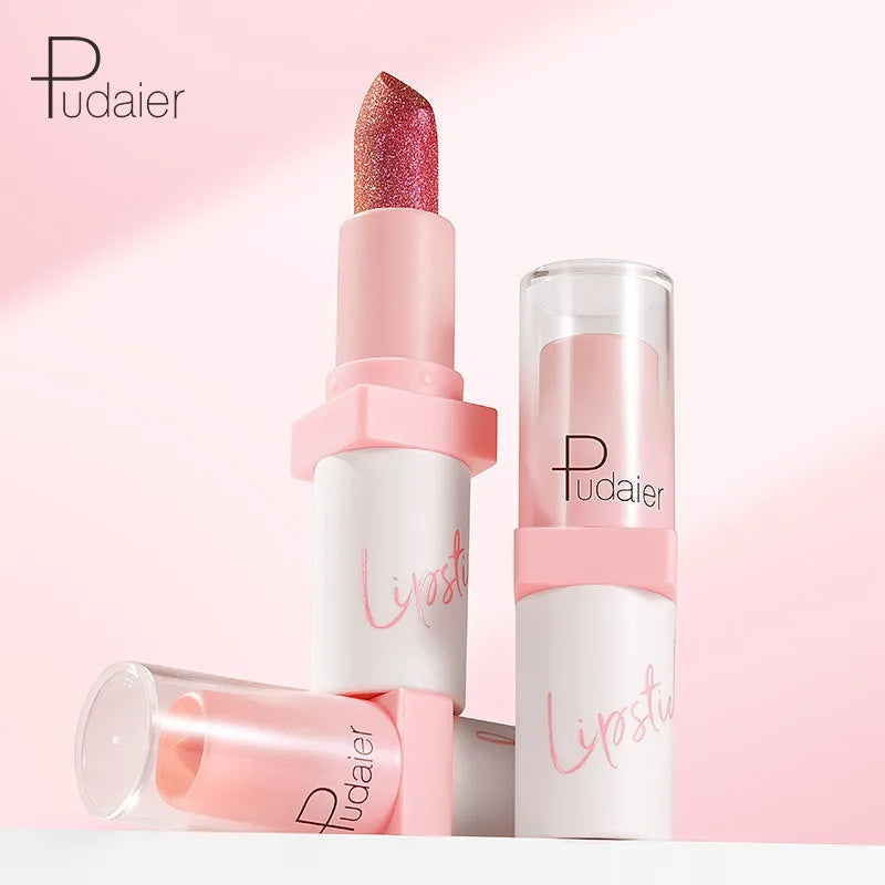 Pearl Diamond Metallic Lipstick – 10 Colors, Waterproof & Moisturising