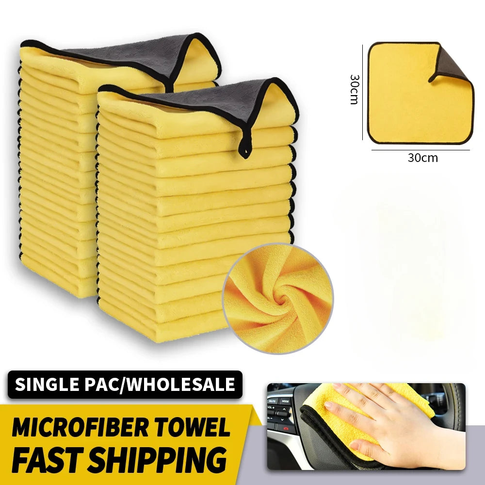 Microfiber Car Wash Towels 3/5/10 Pack – 30x30 & 30x60cm Microfiber Cleaning Towel Peaceful Pleasures Health and Wellness