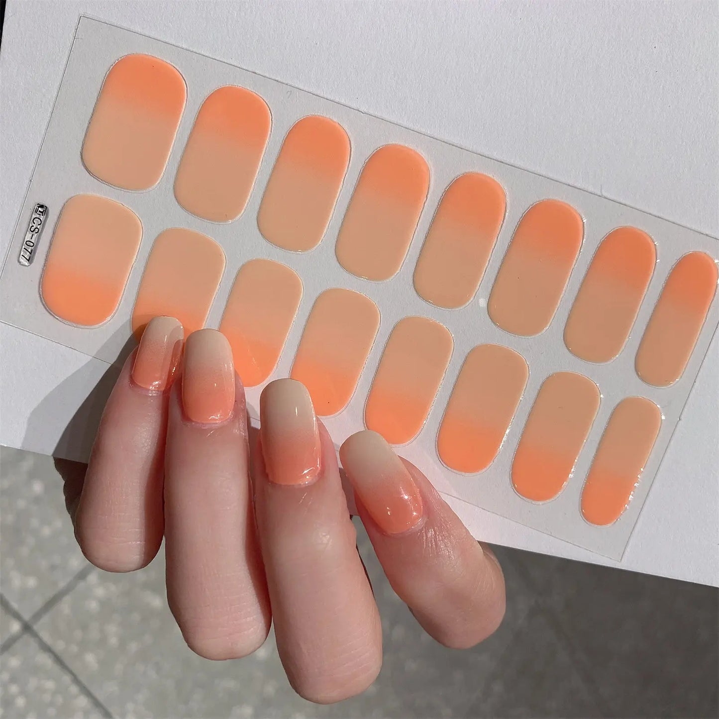 Semi-Cured Gel Nail Wraps – Gradient Multi-Color Stickers