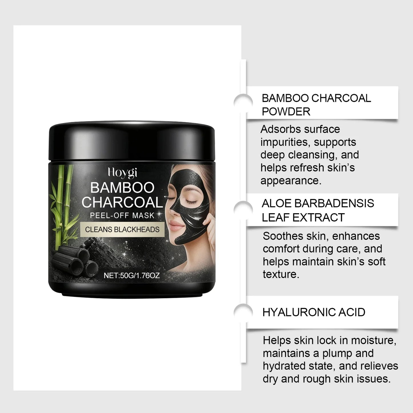 Bamboo Charcoal Peel-Off Mask – Hydrating & Cleansing
