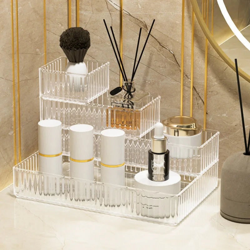 Clear Acrylic Drawer Organizer Bins | Stackable 4-Size Set