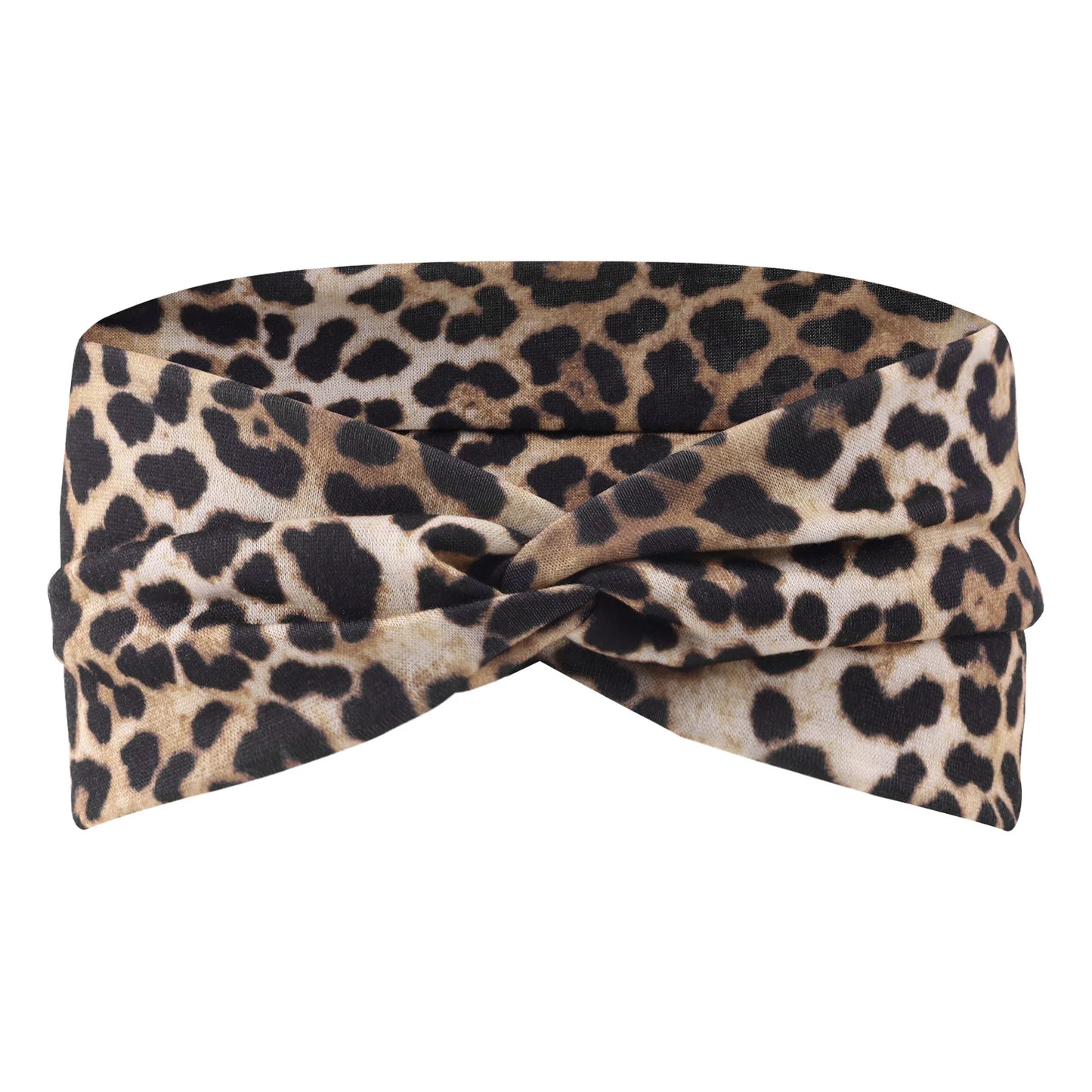 Women's Sports Headband Elastic Non-Slip Wide Sweat-Absorbing for Yoga Running Peaceful Pleasures Health and Wellness Leopard print 1