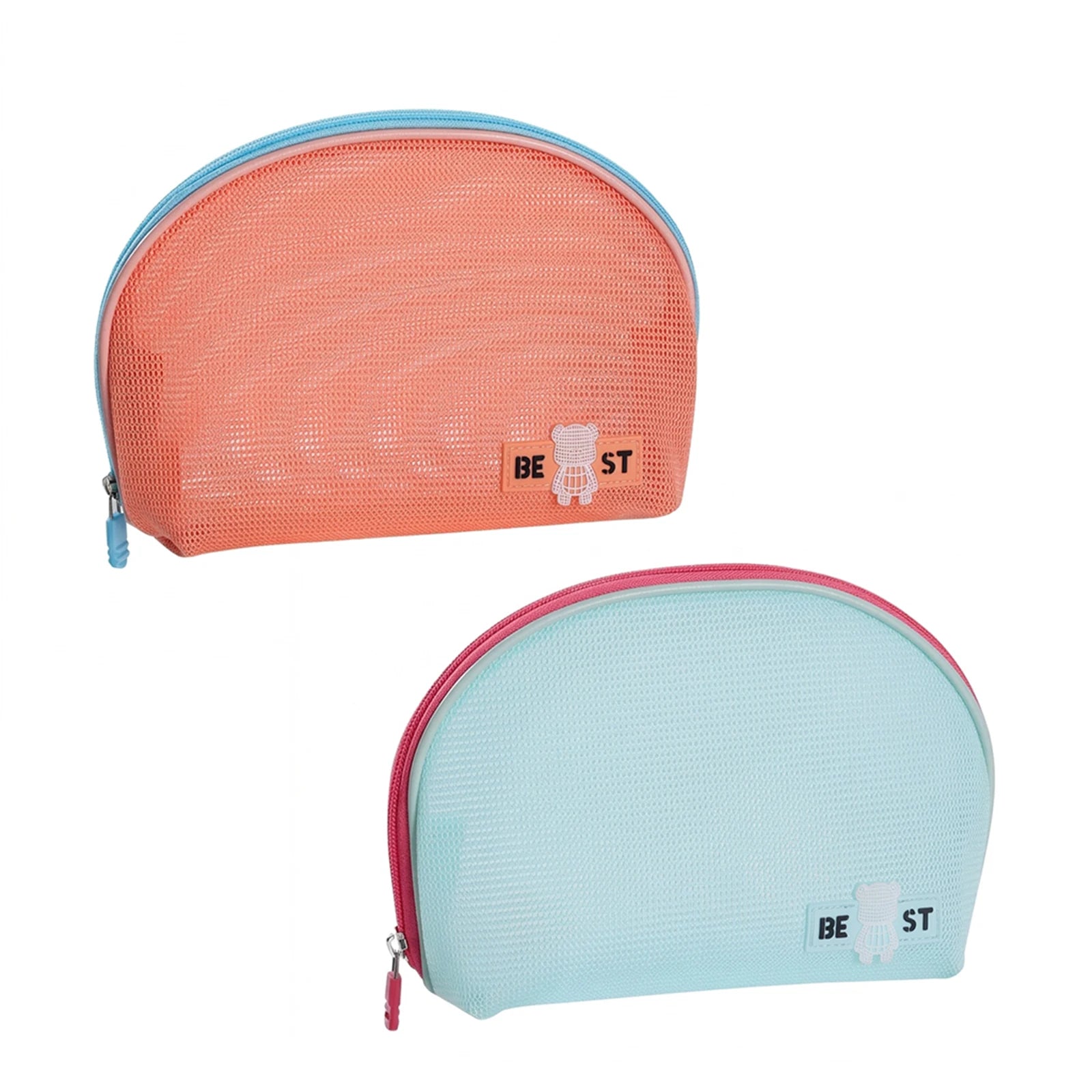 Travel Toiletry Bag Portable Cosmetic Pouch With Half-circle Mesh Design For Travel Makeup Storage Peaceful Pleasures Health and Wellness