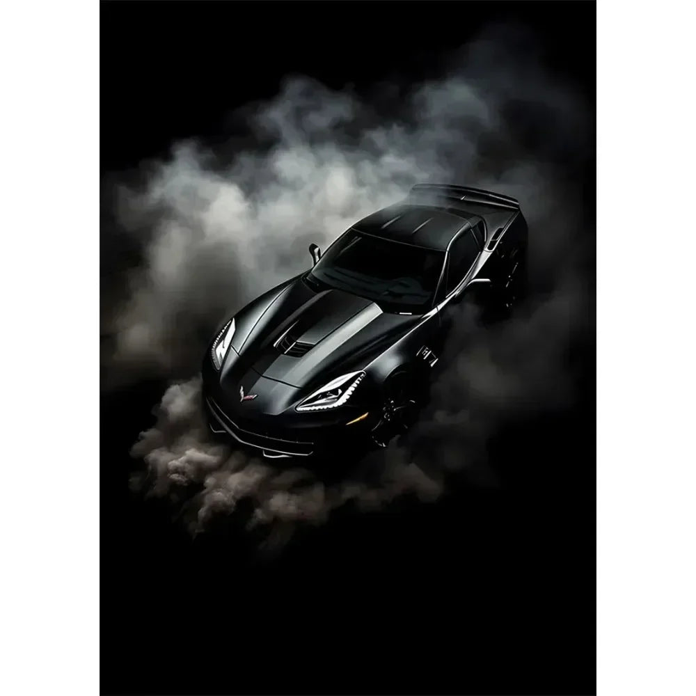 Nordic Supercar Canvas Wall Art | Racing Poster for Garage & Home Canvas Wall Art Peaceful Pleasures Health and Wellness 17 50x70cm Unframed