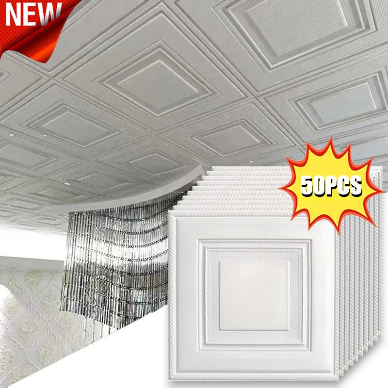 3D Peel-and-Stick Foam Wall Panels – Waterproof 35x35cm