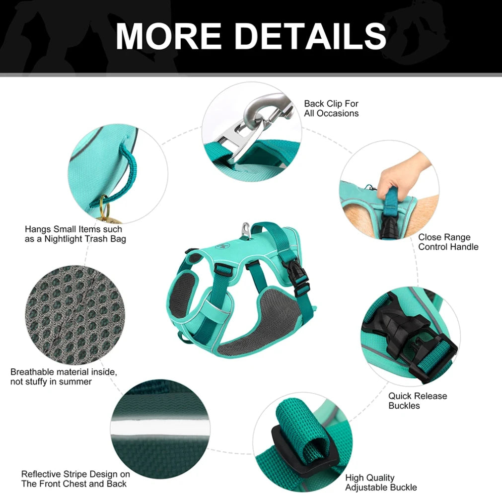 Mesh Breathable Reflective Dog Harness Vest – All Sizes