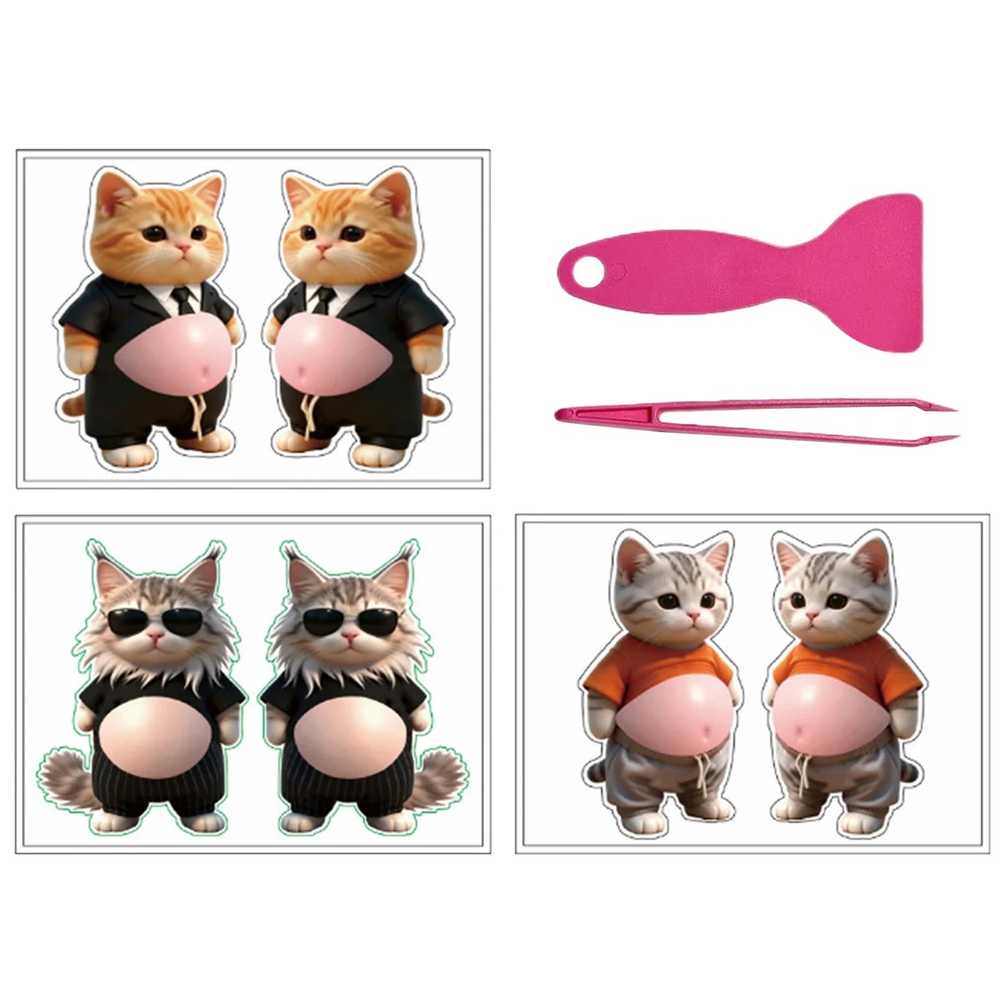 3D Puppy Cartoon Stickers – Squeezable PVC Decals, 2-Pack