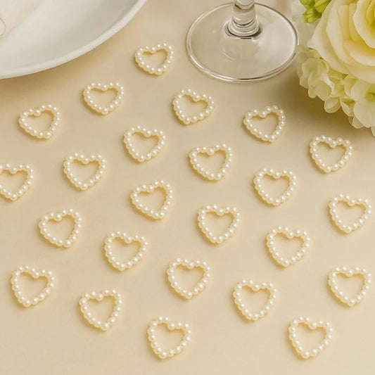 50pcs Pearl Heart Table Scatter – Wedding & Bridal Decor Beads Wedding Table Scatter Peaceful Pleasures Health and Wellness 50pcs 1cm