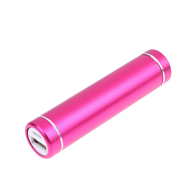 Versatile 18650 Power Bank Case Kit Cylindrical Aluminum Alloy Welding-Free Type C Mobile Power Supply Kit Battery Case Peaceful Pleasures Health and Wellness Rose red