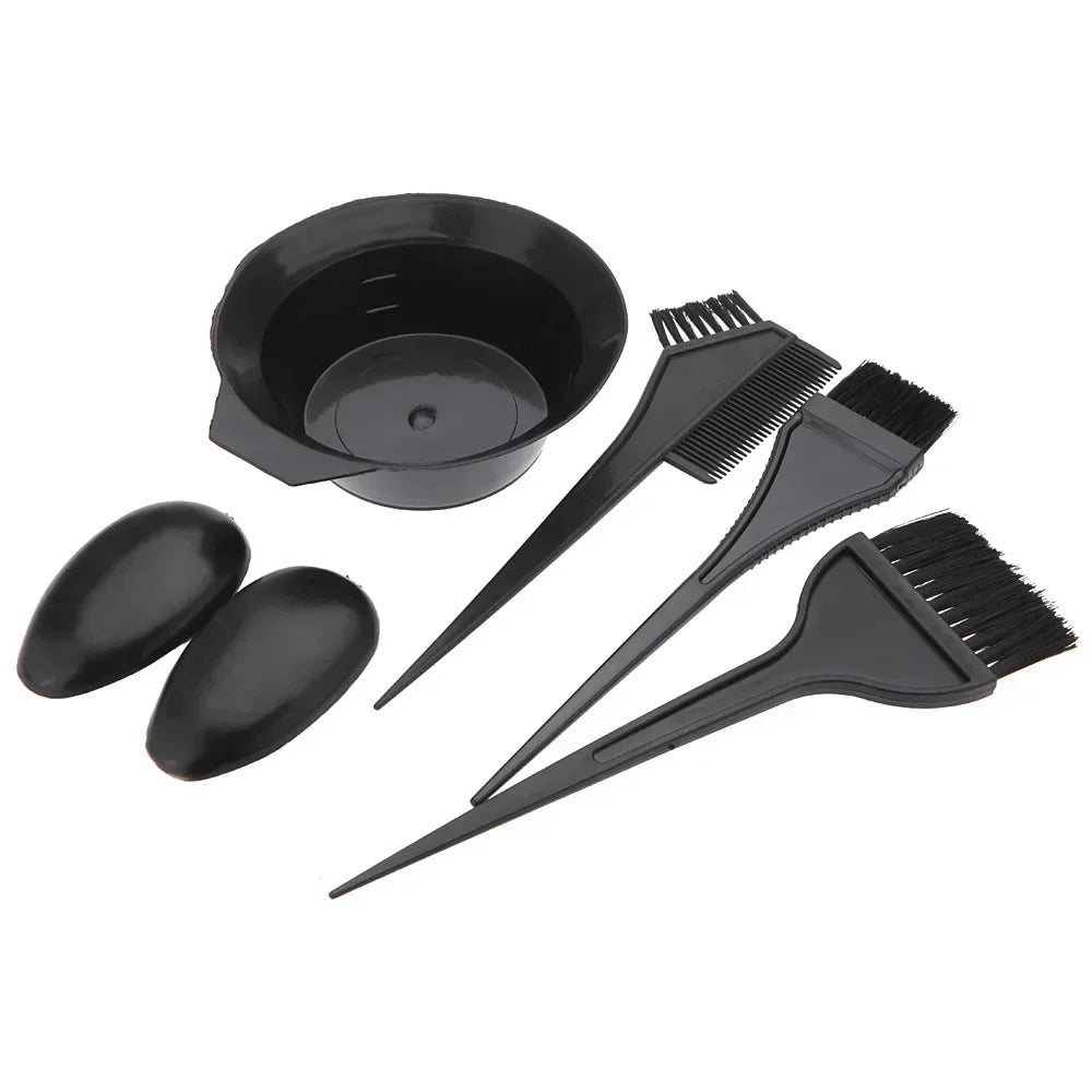 9/5Pcs Set Home Salon Hair Dyeing Brush Hair Dyeing Cream Bowl Coloring Brush Comb Earcap Clips Dyeing Cape Kits Hair Tint Tool Peaceful Pleasures Health and Wellness 5PCS