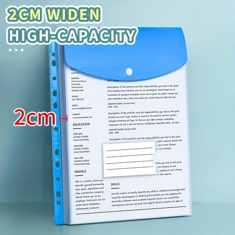 6-Pack Binder Pocket Organizer Folders – Expandable Plastic Envelopes