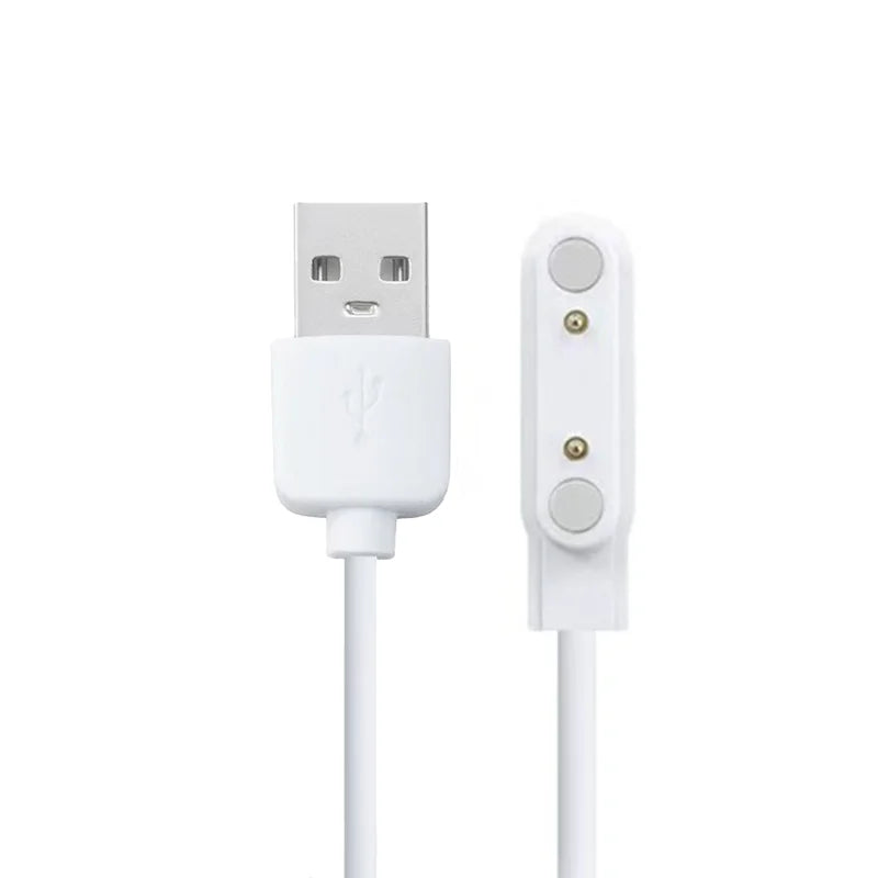 USB Charger For Smartwatch Q12 / S12 / S2 / LT21 / LT25 / K9 / LT31 / K15 / T16 / Charging Cable Peaceful Pleasures Health and Wellness White