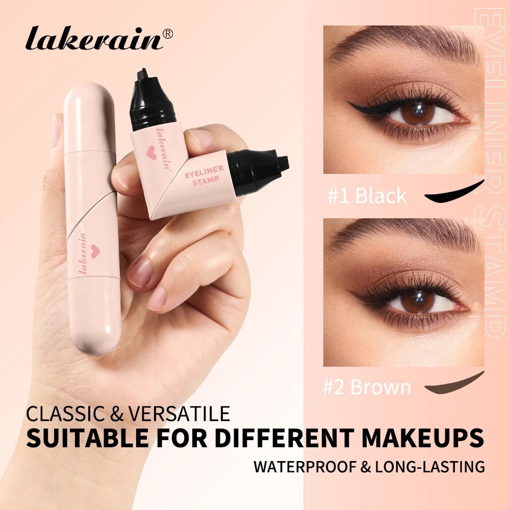 Eyeliner Stamp Beginner Friendly One-Press Forming Precise Fit Waterproof Sweatproof Fast Drying Formula Intense Color Eyeliner Peaceful Pleasures Health and Wellness
