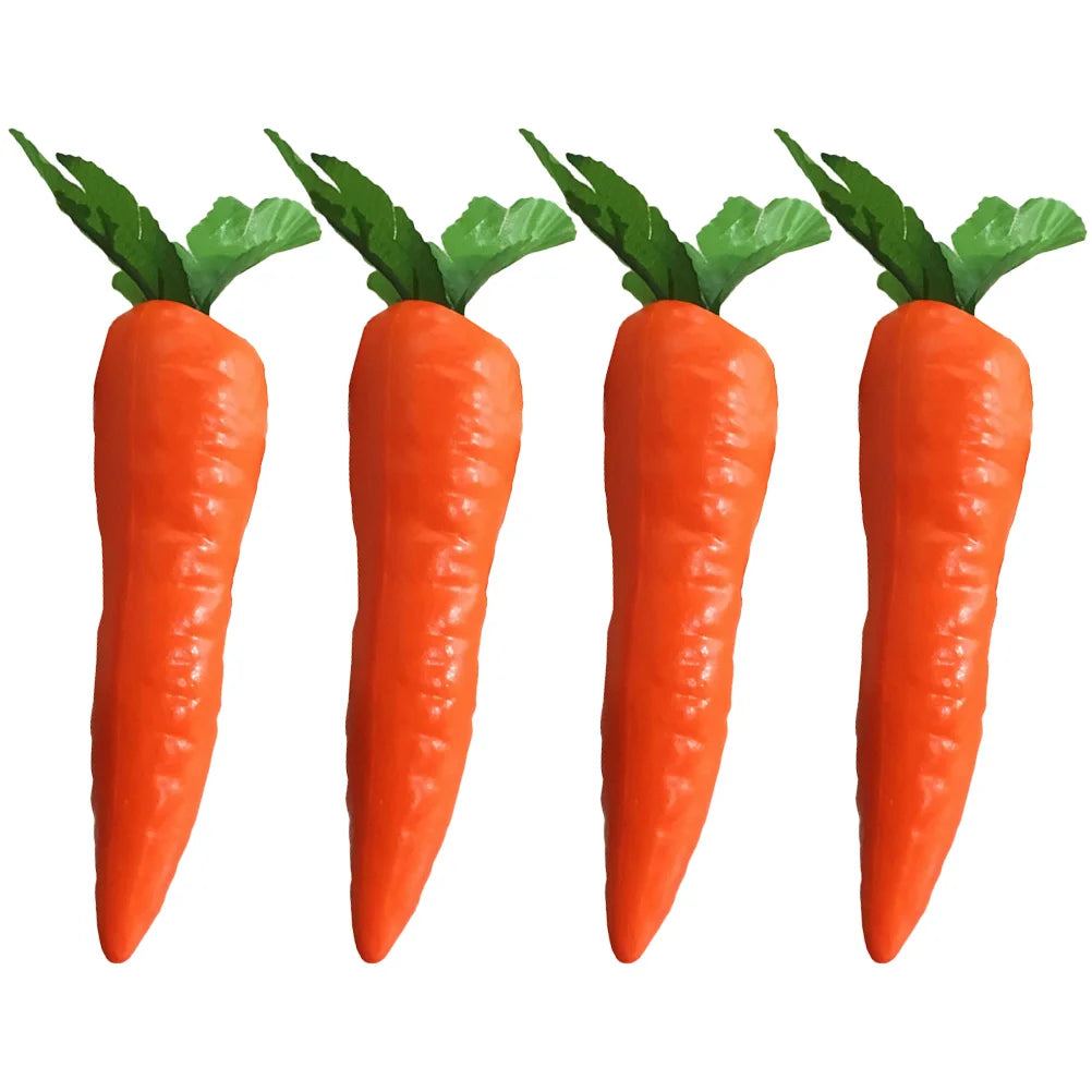 4pcs Mini Carrots Simulation Carrot Props Ornament Artificial Vegetable Fake Carrot Model For Party Festival Easter Photo Prop Peaceful Pleasures Health and Wellness Simulation Carrot