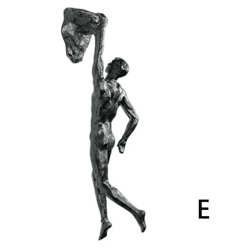 Athlete Rock Climbing Man Resin Background Wall Hanging Decoration Sculpture Statue Figures Present Decor Retro Peaceful Pleasures Health and Wellness E