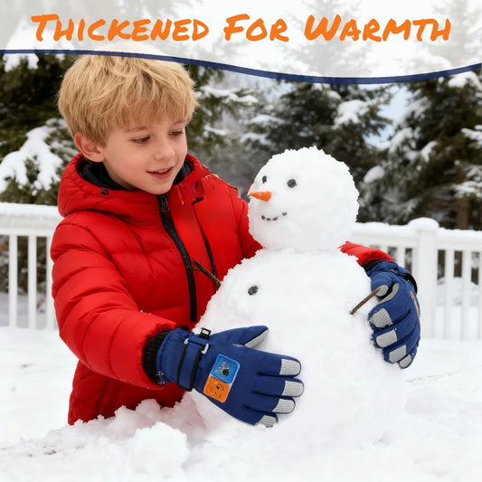 Kids' Snow Gloves for Boys Girls - Winter Warm with Anti-Slip Grip & Cute Designs for Bike Riding, Snow Play, Skating Peaceful Pleasures Health and Wellness