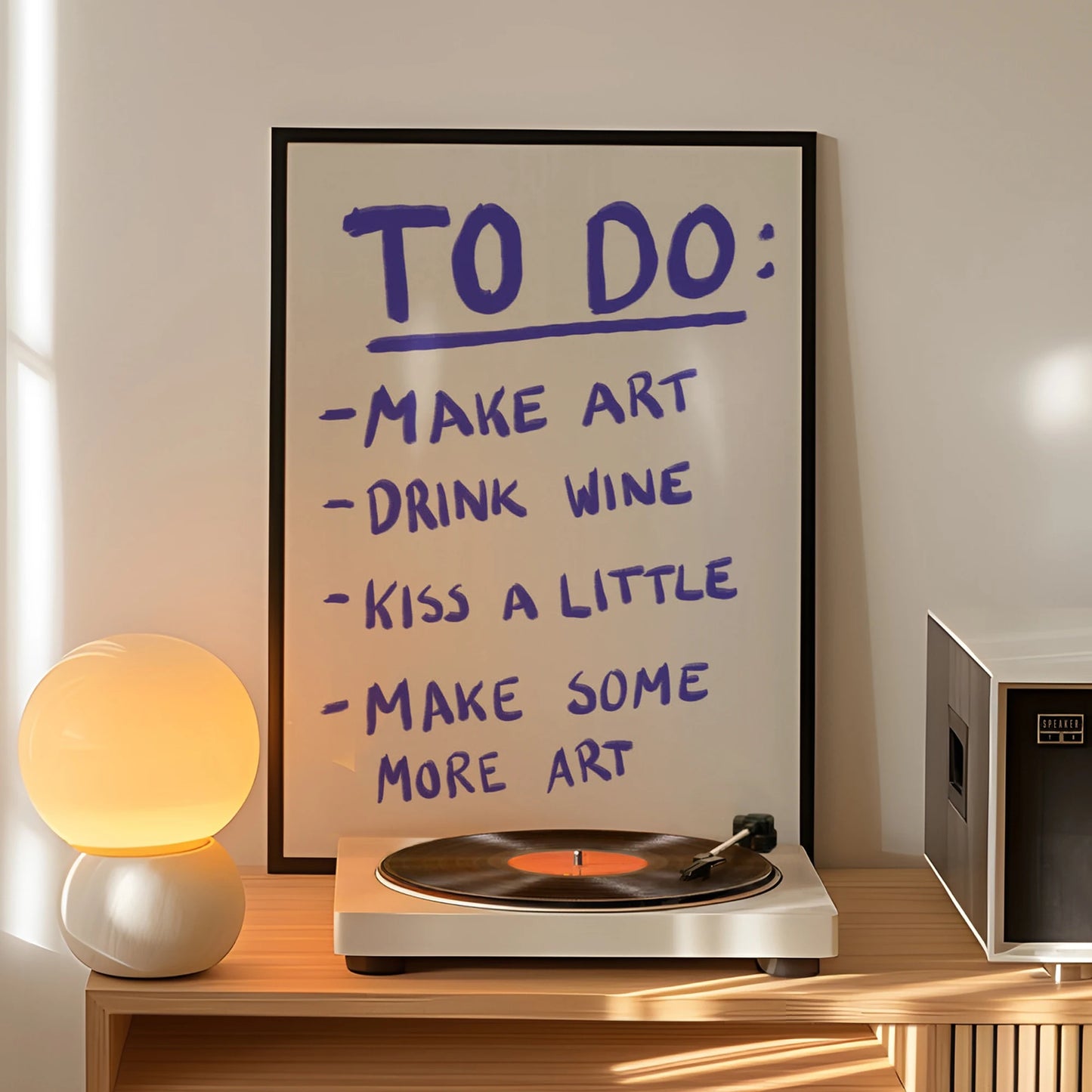 Modern Minimalist Blue To-Do List Canvas Wall Art Print
