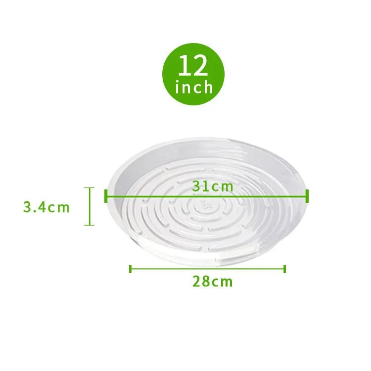 Transparent Plant Saucer Tray Anti-Slip Waterproof 5-Pack
